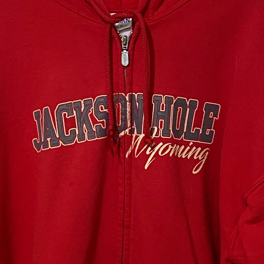 Vtg 90s Y2K Jackson Hole Wyoming Hoodie Full Zip Cowboy Culture Western Sporty‎